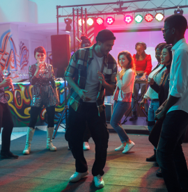 friends-group-dancing-nightclub-electronic-music-live-performance-diverse-young-men-women-having-fun-relaxing-moving-dancefloor-crowded-club-night