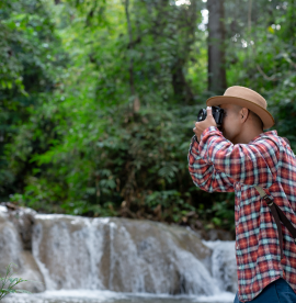male-hikers-take-pictures-themselves